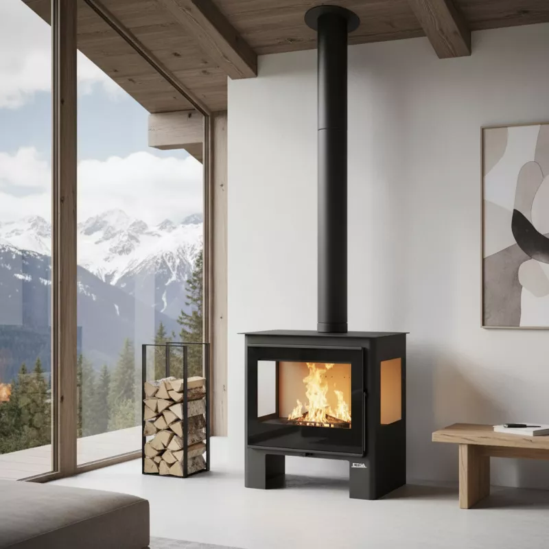 Piec na drewno Shiva z 3 szybami – 10 kW